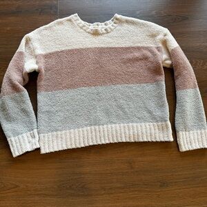 Altard State Sweater Ivory Multi Stripe‎ Cozy Sweater Size Large